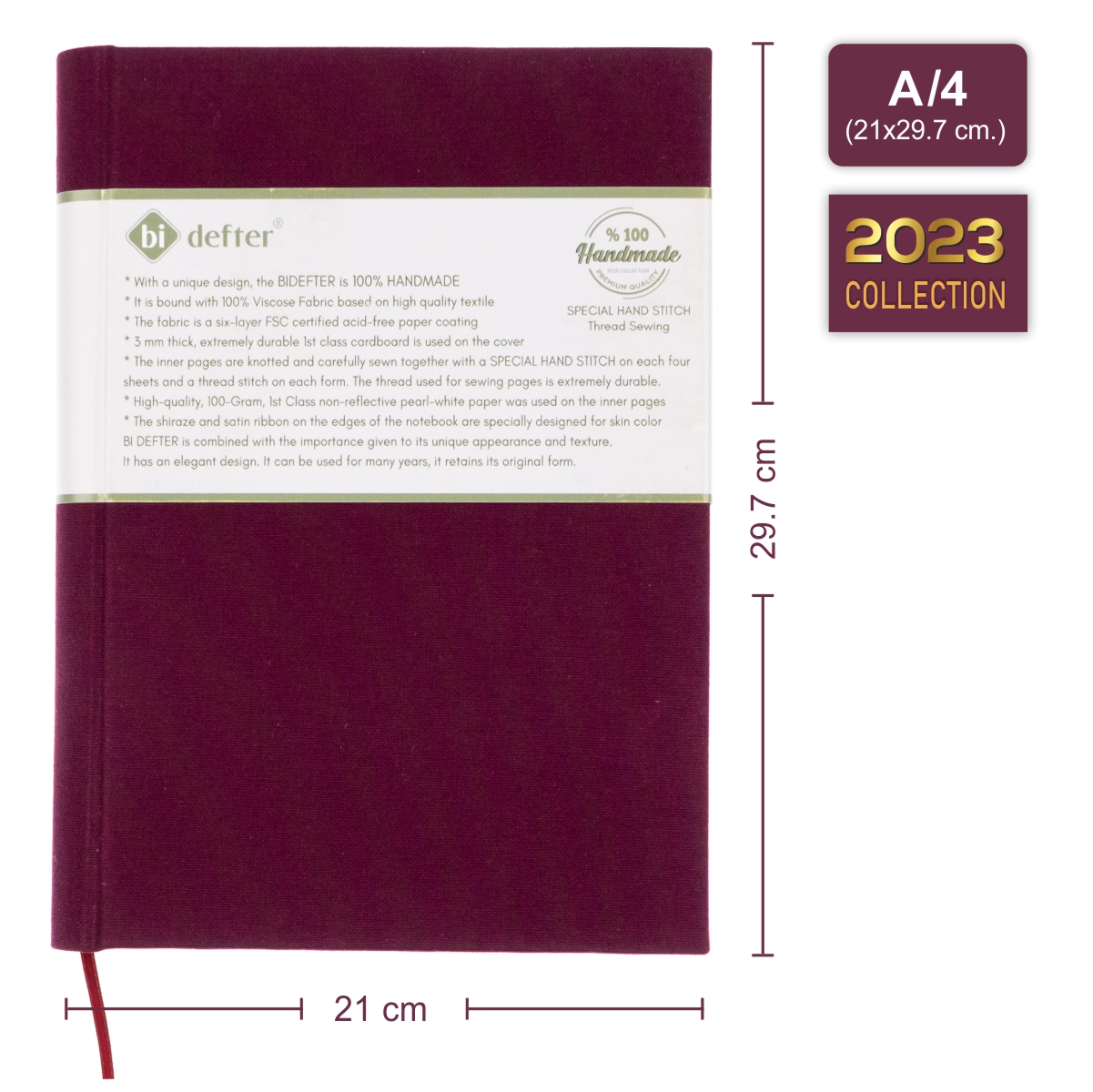 Çizgisiz Defter – (A/4) Viskon Kumaş Ciltleme