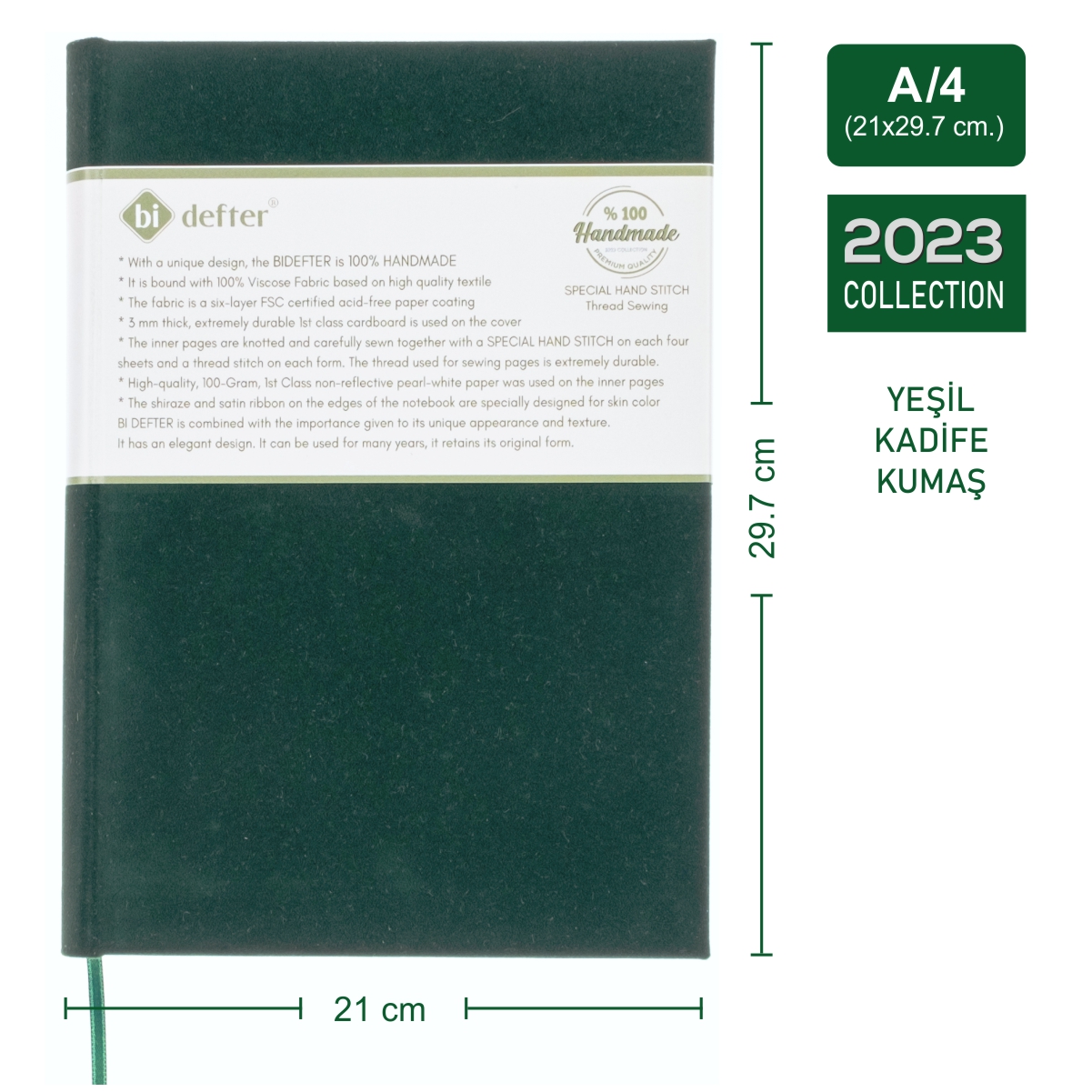 Çizgisiz Defter – (A/4) Viskon Kumaş Ciltleme