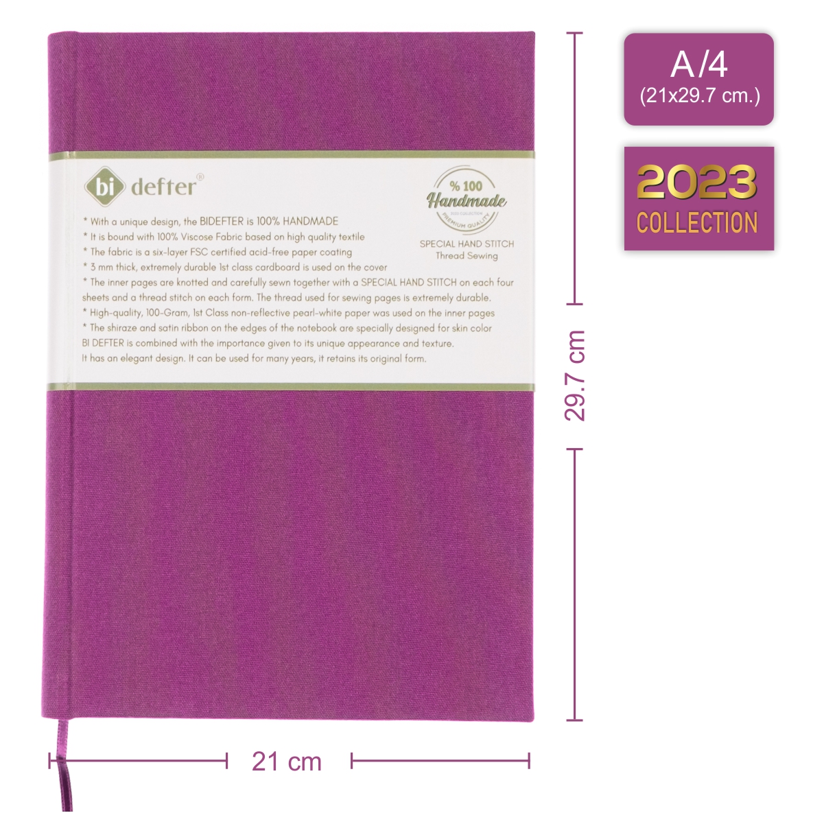 Çizgisiz Defter – (A/4) Viskon Kumaş Ciltleme