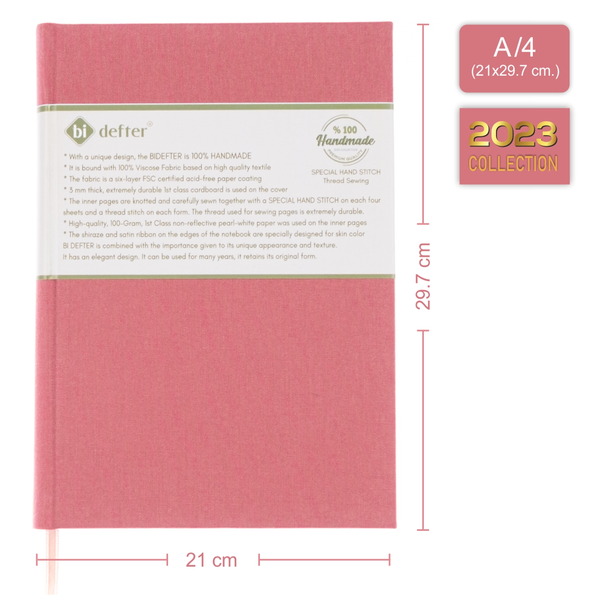 Çizgisiz Defter – (A/4) Viskon Kumaş Ciltleme