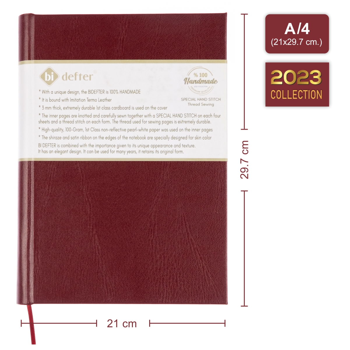 Çizgisiz Defter – (A/4) Termo Deri Ciltli