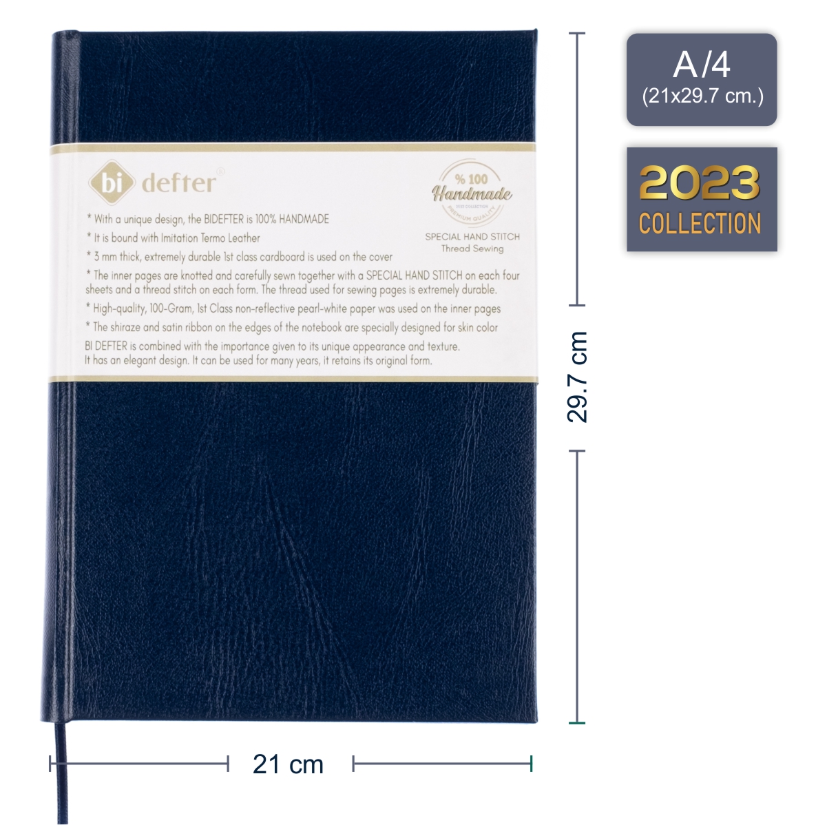 Çizgisiz Defter – (A/4) Termo Deri Ciltli